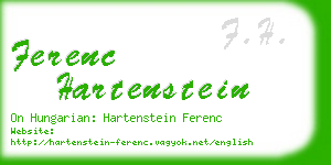 ferenc hartenstein business card